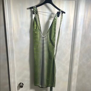 Striped Green and Black Dress